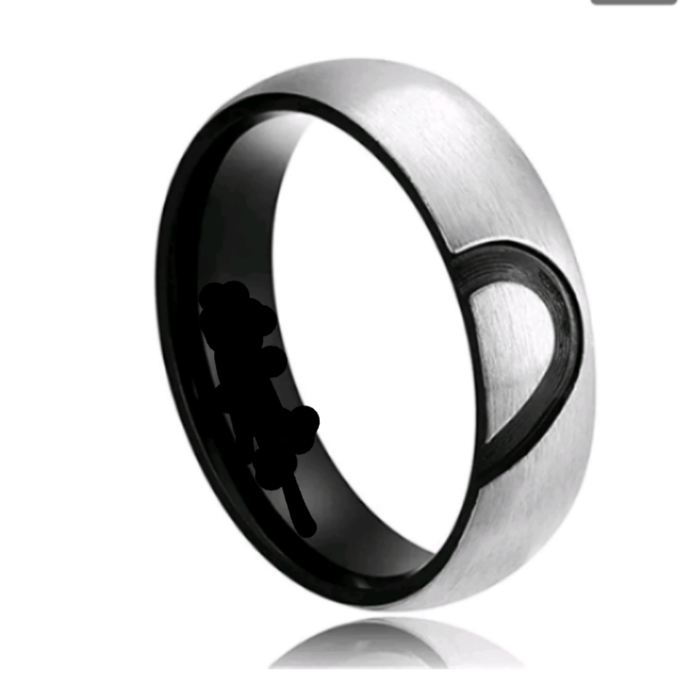 💜 ❤️ New couples half heart ring Male